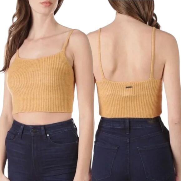 Billabong Crop Knit Cami Tan Size Medium NWOT - Picture 1 of 7